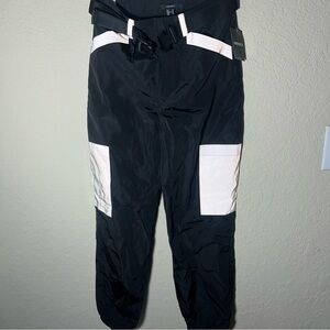 Forever 21 reflective Track Pants with belt